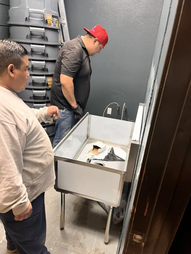 Commercial plumbing and sink installation in Washington